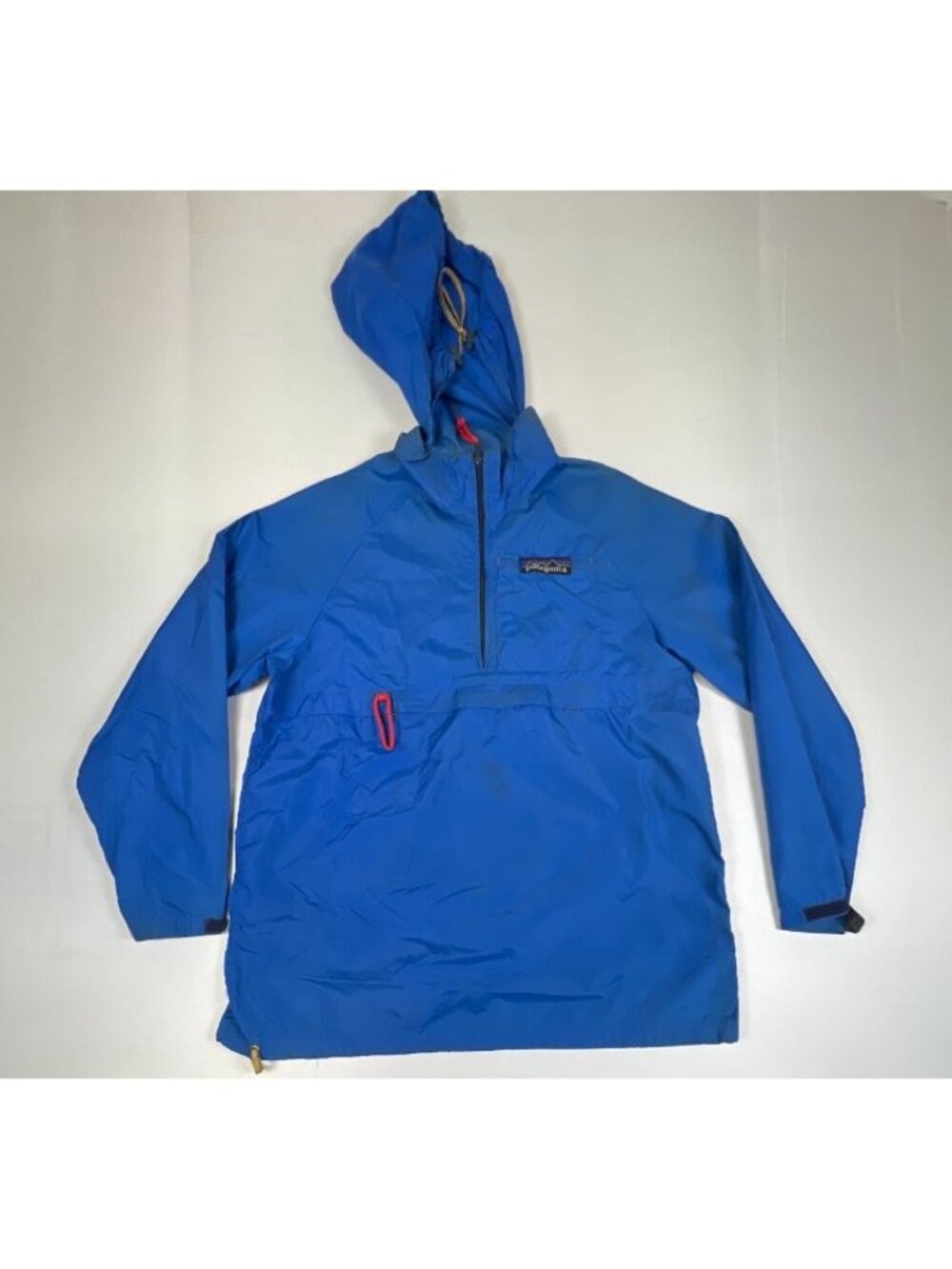 Vintage Patagonia Men's Blue Pullover Windbreaker Jacket Size L Hooded